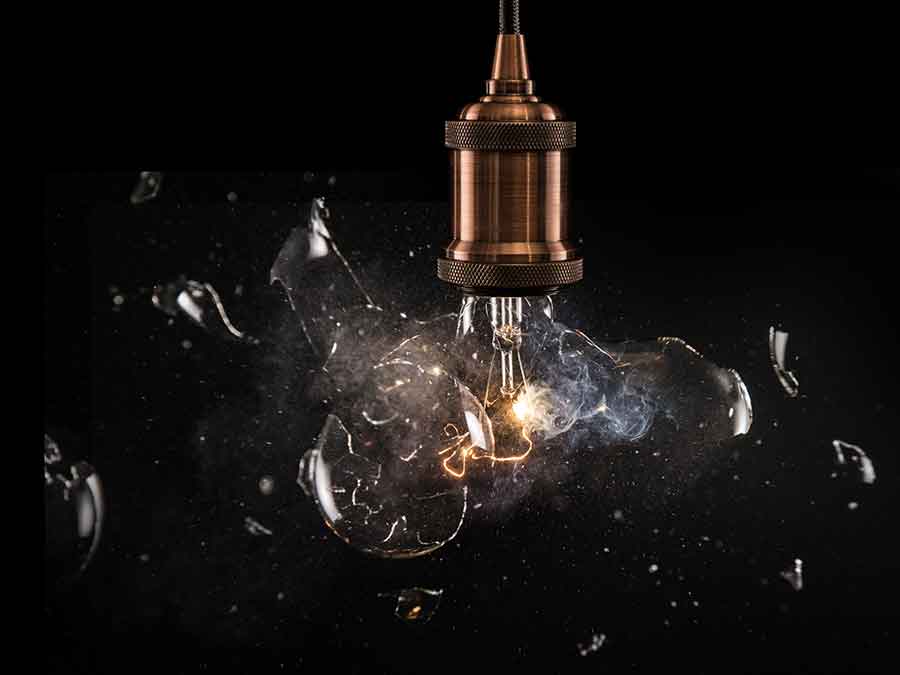 lightbulb exploding